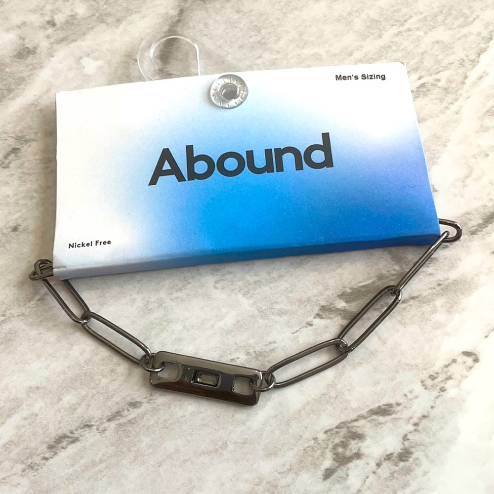 NWT Abound Chainlink Silver mens Bracelet